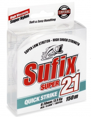 Sufix Super 21 Quick Strike Clear, 0.16 i gruppen Snøre / Monofilament snøre hos Sportfiskeprylar.se (100260NO)