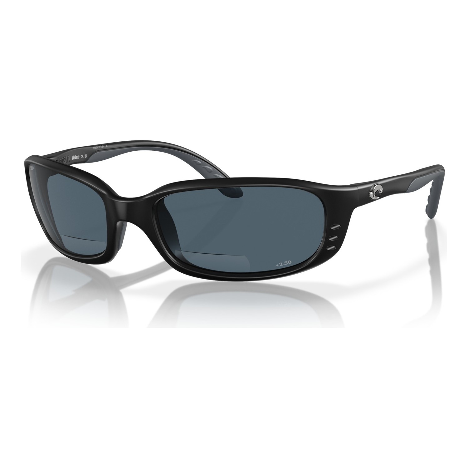 Costa Brine Readers - 11 Matte Black - Gray 580P C-Mate 2.50 i gruppen Beklædning og fodtøj / Briller / Polaroidbriller hos Sportfiskeprylar.se (00040659)