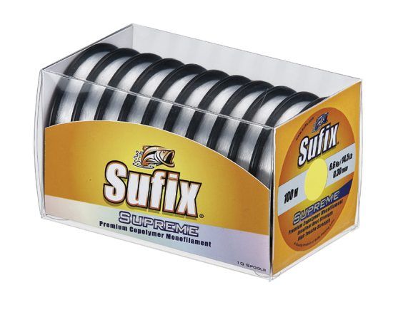 Sufix Supreme 100m Clear i gruppen Kroge og endegrej / Ledere og Forfangsmateriale / Forfangsmateriale / Forfangsmateriale monofilament hos Sportfiskeprylar.se (00623r)