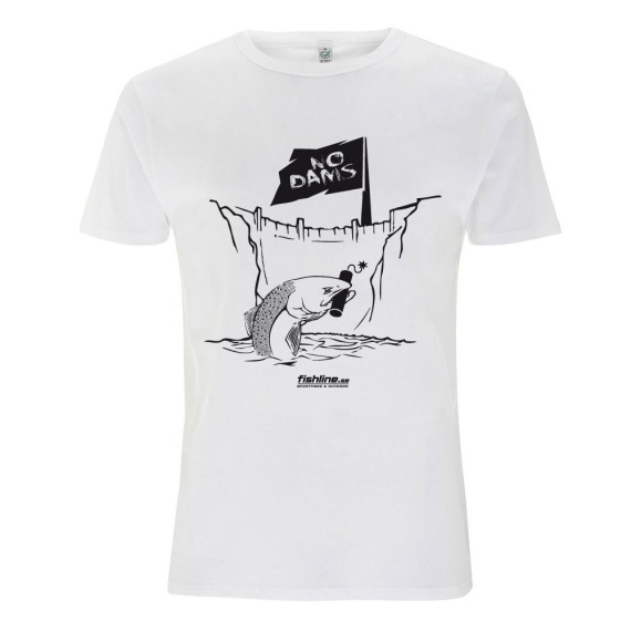 Fishline No Dams Men\'s 100% Organic Cotton t-shirt i gruppen Beklædning og fodtøj / Beklædning / T-shirts hos Sportfiskeprylar.se (01098_NODAMS-Sr)