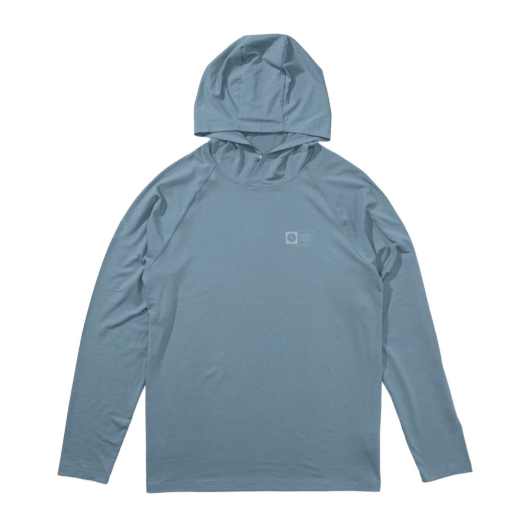 Salty Crew Mariner Hood Tech Tee Pilot Blue i gruppen Beklædning og fodtøj / Beklædning / Sweatere / Langærmede T-shirts hos Sportfiskeprylar.se (0804046543862r)