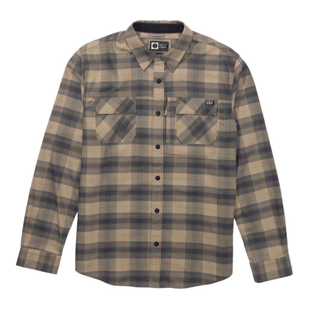 Salty Crew Fathom Ls Tech Flannel Khaki i gruppen Beklædning og fodtøj / Beklædning / Skjorter hos Sportfiskeprylar.se (0804046586739r)