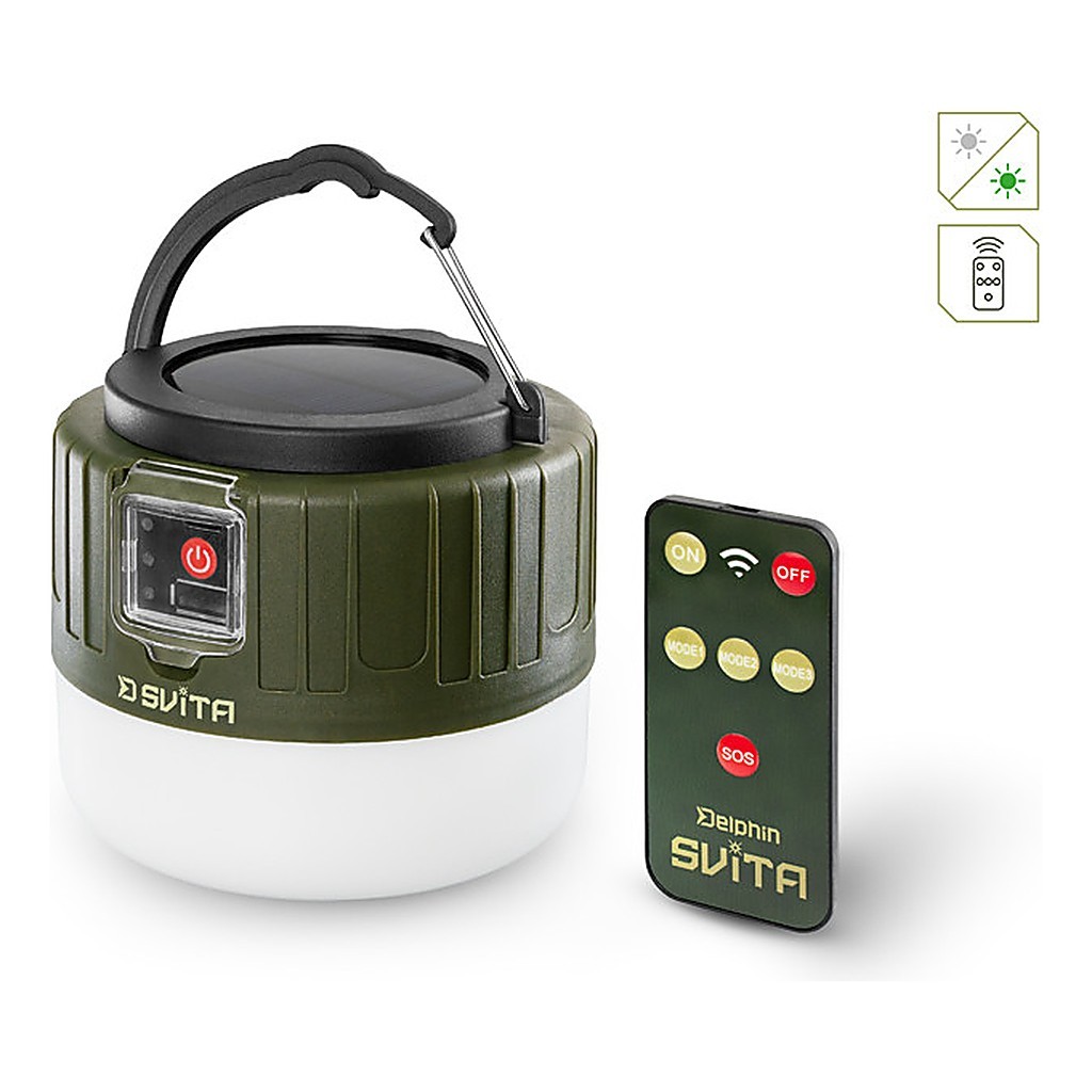 Delphin Camping Lamp with Remote i gruppen Outdoor / Lamper og lanterner hos Sportfiskeprylar.se (101006397)