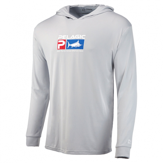 Pelagic Aquatek Deluxe Hoody Light Grey i gruppen Beklædning og fodtøj / Beklædning hos Sportfiskeprylar.se (1015211001LGY-Lr)