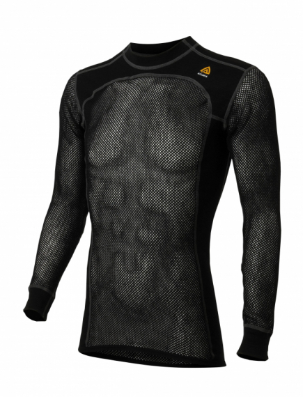 Aclima Woolnet Crew Neck Man - L Black i gruppen Beklædning og fodtøj / Beklædning / Undertøj / Langærmede undertrøjer hos Sportfiskeprylar.se (111132001-06)