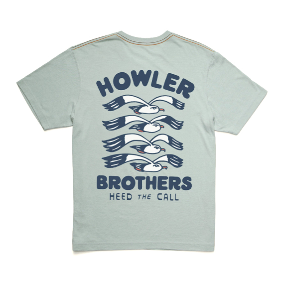 Howler Bro\'s Cotton T-Shirt Flocka Seagulls Puritan Grey i gruppen Beklædning og fodtøj / Beklædning / T-shirts hos Sportfiskeprylar.se (111325F-FLO-Sr)