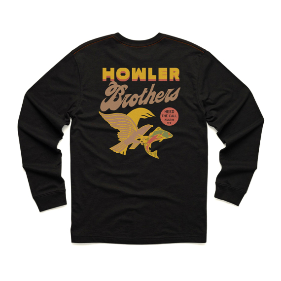 Howler Bro\'s Longsleeve T-Shirt Osprey Prey Black i gruppen Beklædning og fodtøj / Beklædning / T-shirts hos Sportfiskeprylar.se (112025F-OSP-Sr)
