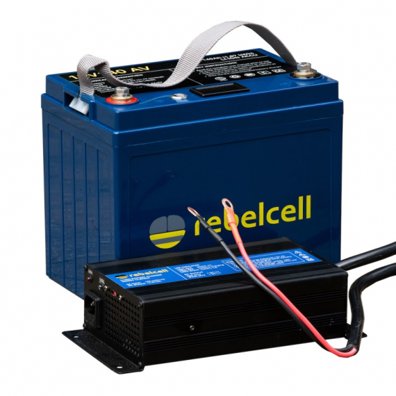 Rebelcell 12V100 AV Li-ion Battery (1,29kWh) Med Laddare 12.6V20A i gruppen Bådelektronik / Batterier og opladere / Batterier / Lithiumbatterier hos Sportfiskeprylar.se (12100AVREUAPAKET)