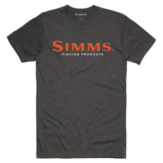 Simms Logo T-Shirt Charcoal Heather i gruppen Beklædning og fodtøj / Beklædning / T-shirts hos Sportfiskeprylar.se (12803-086-30r)