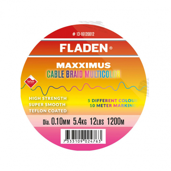 Fladen Maxximus Cable Braid Multicolor 1200m - 0.16mm i gruppen Snøre / Multifilament hos Sportfiskeprylar.se (13-16120025)