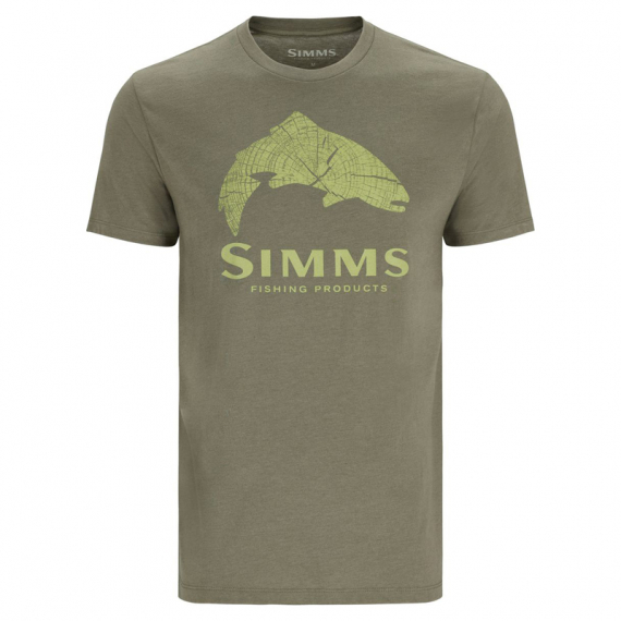 Simms Wood Trout Fill T-Shirt Military Heather Neon i gruppen Beklædning og fodtøj / Beklædning / T-shirts hos Sportfiskeprylar.se (13437-2024-30r)