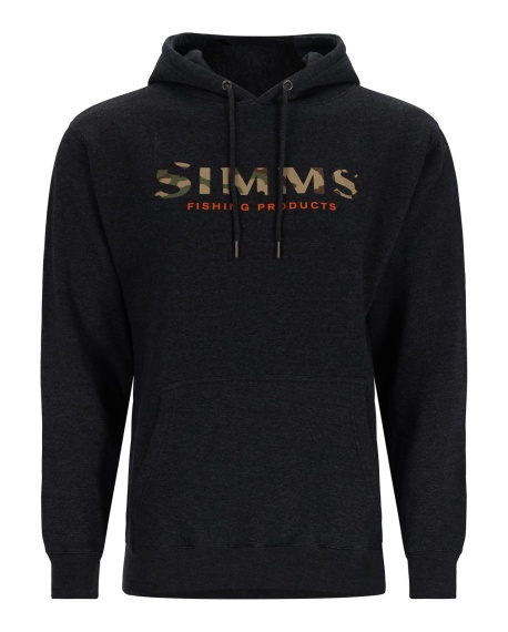 Simms Logo Hoody Charcoal Heather i gruppen Beklædning og fodtøj / Beklædning / Sweatere / Hættetrøjer hos Sportfiskeprylar.se (13456-086-20r)