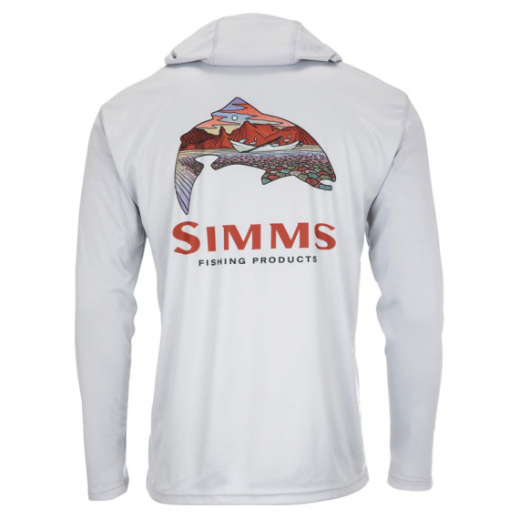 Simms Tech Hoody Artist Series Trout Logo Flame/Sterling i gruppen Beklædning og fodtøj / Beklædning / Sweatere / Hættetrøjer hos Sportfiskeprylar.se (13521-859-30r)