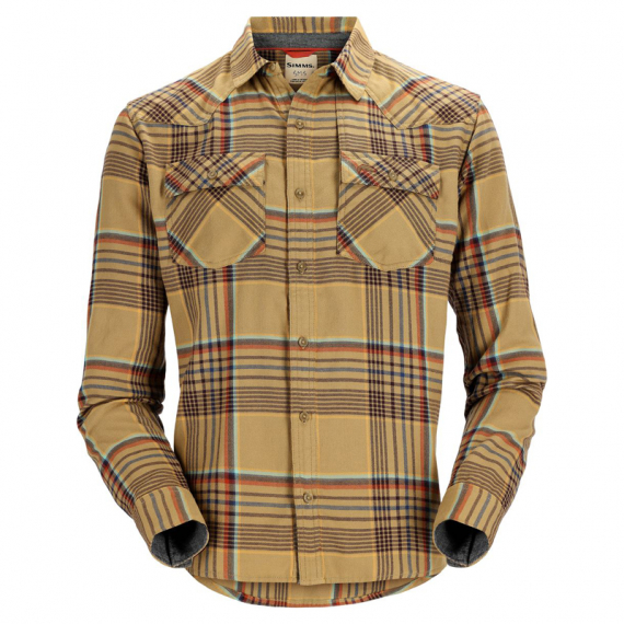 Simms Santee Flannel Camel/Navy/Clay Neo Plaid i gruppen Beklædning og fodtøj / Beklædning / Skjorter hos Sportfiskeprylar.se (13559-1006-30r)