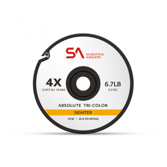 SA Absolute Tri-Color Sighter 4X (0,18 mm) i gruppen Kroge og endegrej / Ledere og Forfangsmateriale / Forfangsmateriale / Forfangsmateriale fluefiskeri hos Sportfiskeprylar.se (135726)