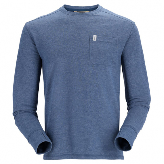 Simms Henry\'s Fork Crew Navy Heather i gruppen Beklædning og fodtøj / Beklædning / Sweatere / Langærmede T-shirts hos Sportfiskeprylar.se (13577-414-40r)