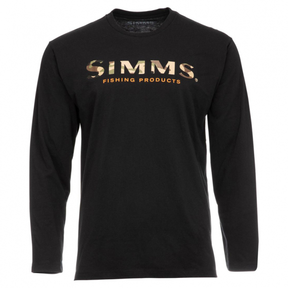 Simms Logo Shirt LS Black i gruppen Beklædning og fodtøj / Beklædning / Sweatere / Langærmede T-shirts hos Sportfiskeprylar.se (13626-001-30r)
