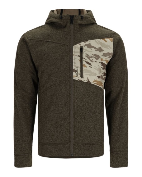 Simms CX Hoody - Full Zip Dark Stone/Ghost Camo Stone i gruppen Beklædning og fodtøj / Beklædning / Sweatere / Hættetrøjer hos Sportfiskeprylar.se (13655-3008-20r)
