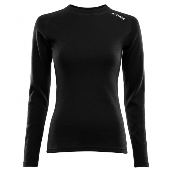 Aclima WarmWool Crew Neck Shirt Woman, Jet Black - M i gruppen Beklædning og fodtøj / Beklædning / Undertøj hos Sportfiskeprylar.se (141101001-05)