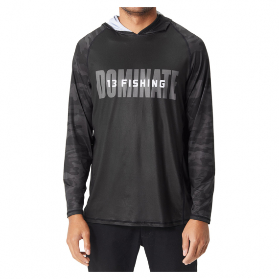 13 Fishing Long Sleeve Hooded Shirt Noire i gruppen Beklædning og fodtøj / Beklædning / Sweatere / Hættetrøjer hos Sportfiskeprylar.se (141943NOr)