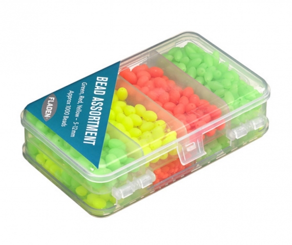 Flad Fluorescent pearls in tre colours in box i gruppen Kroge og endegrej / Rig tilbehør / Perler og kugler hos Sportfiskeprylar.se (15-3651)
