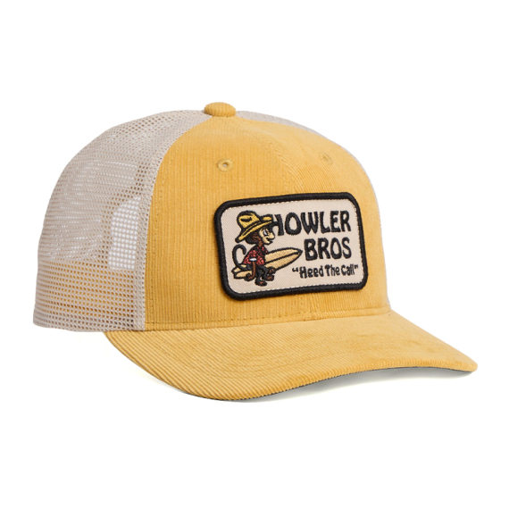 Howler Bro\'s Standard Hats El Monito Surfs Badge - Yellow Corduroy i gruppen Beklædning og fodtøj / Kasketter og hovedbeklædning / Kasketter hos Sportfiskeprylar.se (160025F-MON)