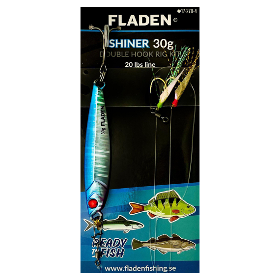 Fladen Shiner 30g double hook rig i gruppen Fiskemetoder / Havfiskeri / Kroge og endegrej havfiskeri / Flasher rigs og rigs til havfiskeri hos Sportfiskeprylar.se (17-270-1r)