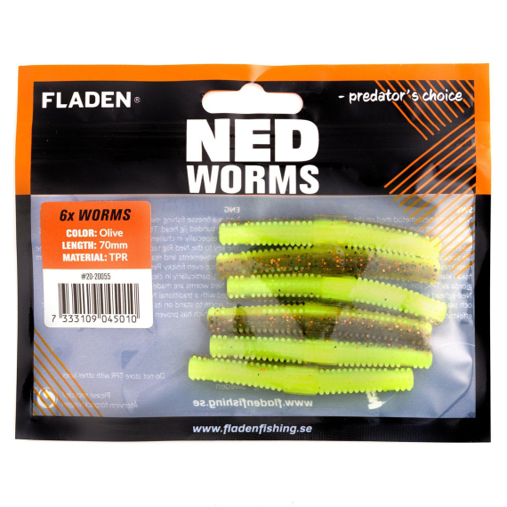 Fladen NED worm i gruppen Fiskemetoder / Spinnefiskeri / Madding / Softbaits / krebs og creaturebaits hos Sportfiskeprylar.se (20-20051r)