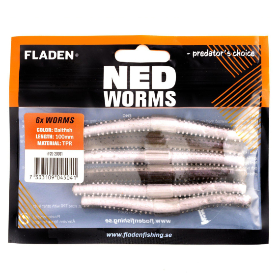 Fladen NED worm 10cm i gruppen Fiskemetoder / Spinnefiskeri / Madding / Softbaits / krebs og creaturebaits hos Sportfiskeprylar.se (20-20061r)