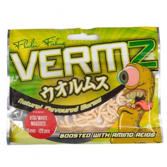 Fladen Vermz Maggots, 1,5cm Natural White i gruppen Madding / Boilies, krogagn og forfoder / Kunstige agn hos Sportfiskeprylar.se (20-5970-01)