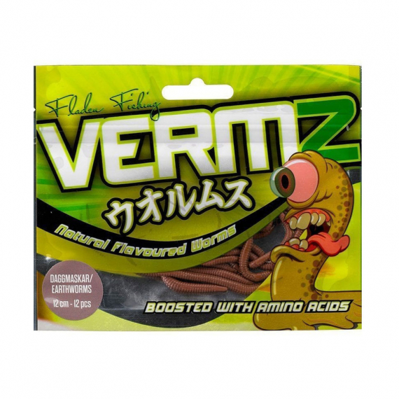 Fladen Vermz Earthworm 12 cm 12pcs, Natural Brown i gruppen Madding / Softbaits / krebs og creaturebaits / Orme hos Sportfiskeprylar.se (20-5975-01)