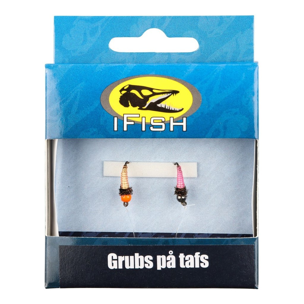 IFISH Grubs on leader 2-pcs i gruppen Madding / Isfiskekroge / Creaturebaits Isfiskeri hos Sportfiskeprylar.se (20241578)