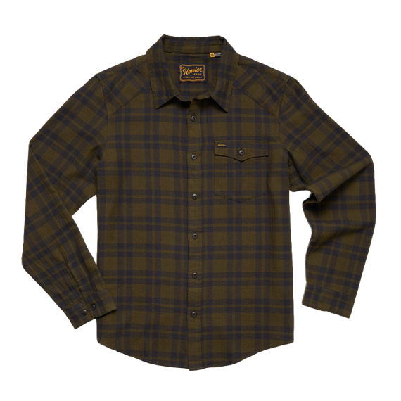 Howler Bro\'s La Grange Lightweight Flannel Cohen Plaid Dark Olive i gruppen Beklædning og fodtøj / Beklædning / Skjorter hos Sportfiskeprylar.se (221425F-OLI-Sr)