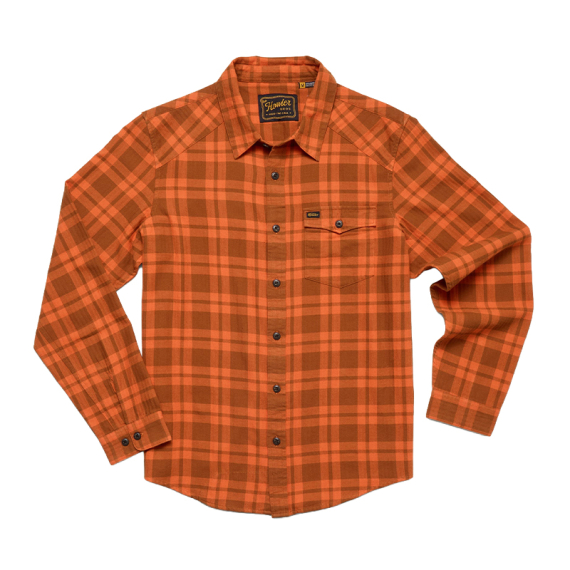 Howler Bro\'s La Grange Lightweight Flannel Cohen Plaid Pumpkin i gruppen Beklædning og fodtøj / Beklædning / Skjorter hos Sportfiskeprylar.se (221425F-PUM-Sr)