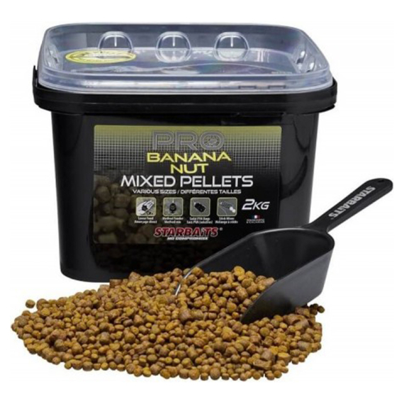 Starbaits Pro Banana Nut Pellets Mixed 2kg i gruppen Madding / Boilies, krogagn og forfoder / Piller hos Sportfiskeprylar.se (29-44911)