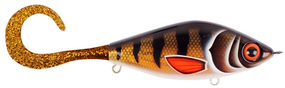 TrueGlide Guppie Down Size, 9cm, 35gr - Golden Perch - Gold/Gold Glitter i gruppen Madding / Tail Baits & Hybrid Baits hos Sportfiskeprylar.se (29-EG208B-TR003)