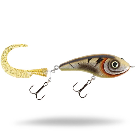 Strike Pro Catchy 13cm - Rockabilly - Orange Glitter i gruppen Madding / Tail Baits & Hybrid Baits hos Sportfiskeprylar.se (29-EG230-C779)