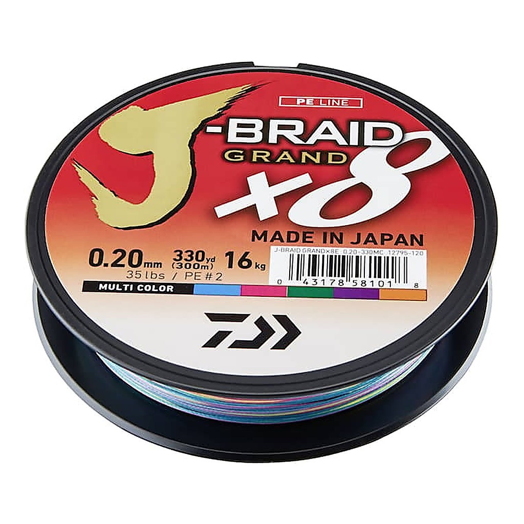 Daiwa J Braid Grand X8 300m Multi Color i gruppen Fiskemetoder / Spinnefiskeri / Snøre / Multifilament hos Sportfiskeprylar.se (3000027035DOr)