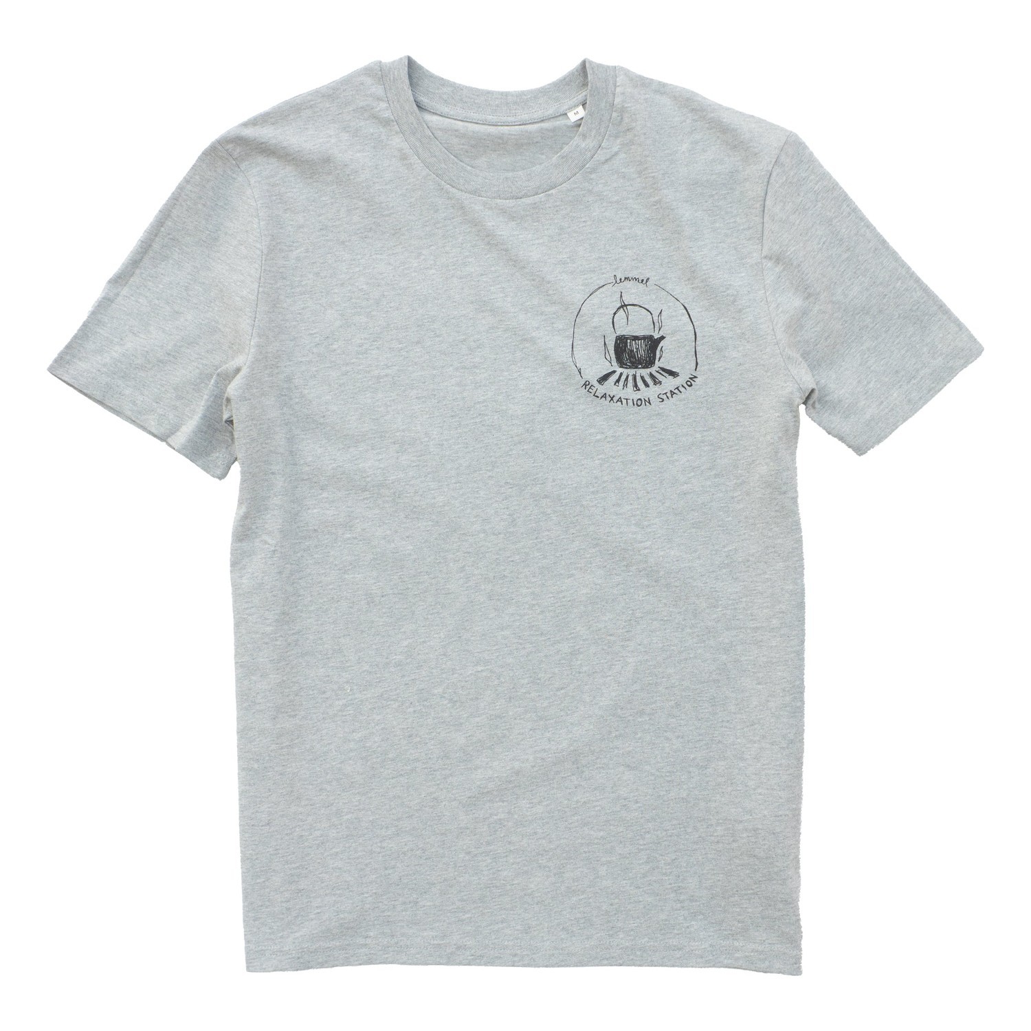Lemmel T-shirt Mörkt Som Framtiden Heather grey w black print i gruppen Beklædning og fodtøj / Beklædning / T-shirts hos Sportfiskeprylar.se (3010105-6934r)