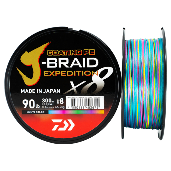 Daiwa J-Braid Expedition x8E 500m Multi Color i gruppen Snøre / Multifilament hos Sportfiskeprylar.se (32-222790r)