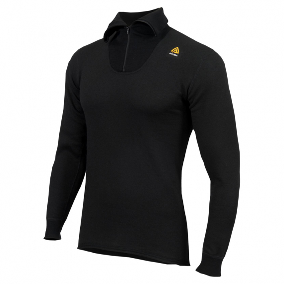 Aclima HotWool 230 gr. Polo Zip Unisex, Jet Black i gruppen Beklædning og fodtøj / Beklædning / Undertøj / Langærmede undertrøjer hos Sportfiskeprylar.se (325003001-04r)
