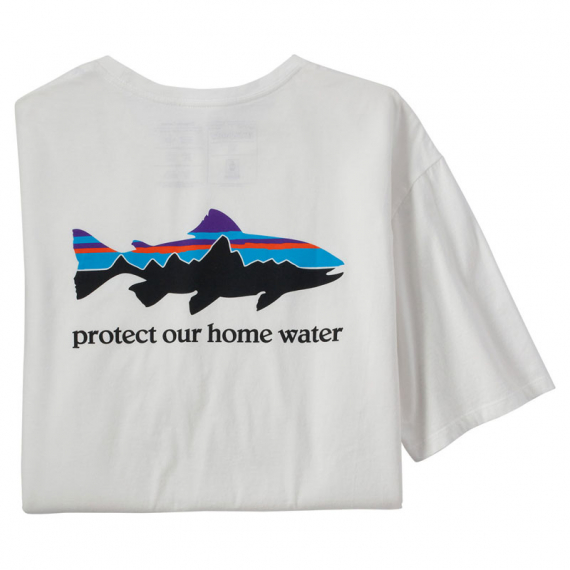 Patagonia M\'s Home Water Trout Organic T-Shirt White i gruppen Beklædning og fodtøj / Beklædning / T-shirts hos Sportfiskeprylar.se (37547-WHIr)