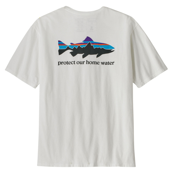 Patagonia M\'s Home Water Trout Organic T-Shirt White i gruppen Beklædning og fodtøj / Beklædning / T-shirts hos Sportfiskeprylar.se (37547-WHIr)