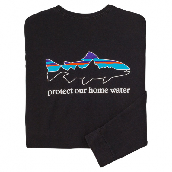 Patagonia M\'s L/S Home Water Trout Responsibili-Tee BLK i gruppen Beklædning og fodtøj / Beklædning / T-shirts hos Sportfiskeprylar.se (37574-BLKr)