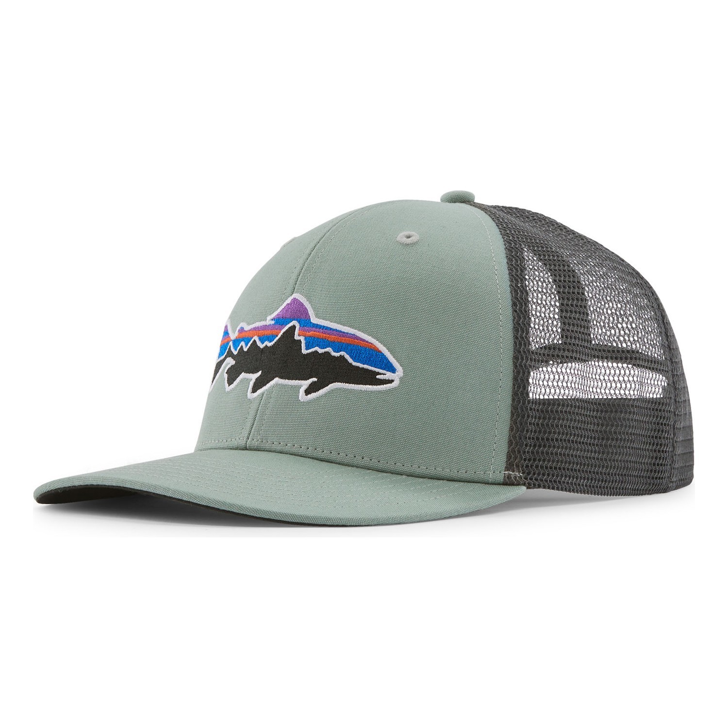 Patagonia Fitz Roy Trout Trucker Hat CVGR i gruppen Beklædning og fodtøj / Kasketter og hovedbeklædning / Kasketter / Trucker caps hos Sportfiskeprylar.se (38288-CVGR-ALL)