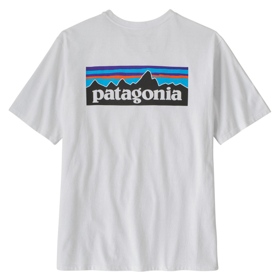 Patagonia M\'s P-6 Logo Responsibili-Tee White i gruppen Beklædning og fodtøj / Beklædning / T-shirts hos Sportfiskeprylar.se (38504-WHI-Sr)