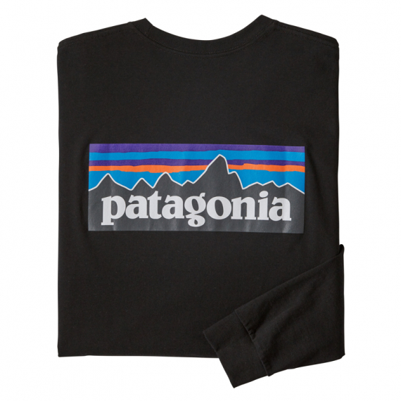 Patagonia M\'s L/S P-6 Logo Responsibili-Tee Black i gruppen Beklædning og fodtøj / Beklædning / Sweatere / Langærmede T-shirts hos Sportfiskeprylar.se (38518-BLK-Sr)