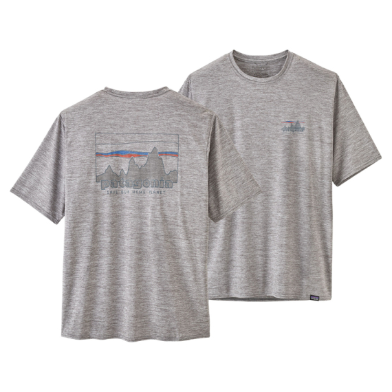 Patagonia M\'s Cap Cool Daily Graphic Shirt, \'73 Skyline: Feather Grey i gruppen Beklædning og fodtøj / Beklædning / T-shirts hos Sportfiskeprylar.se (45235-SKFE-Sr)
