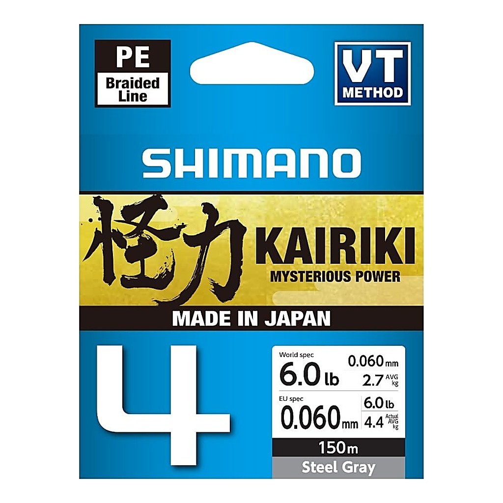 Shimano Line Kairiki 4 150m 0.06mm 4.4kg Steel Gray i gruppen Snøre / Multifilament hos Sportfiskeprylar.se (5000041961DO)