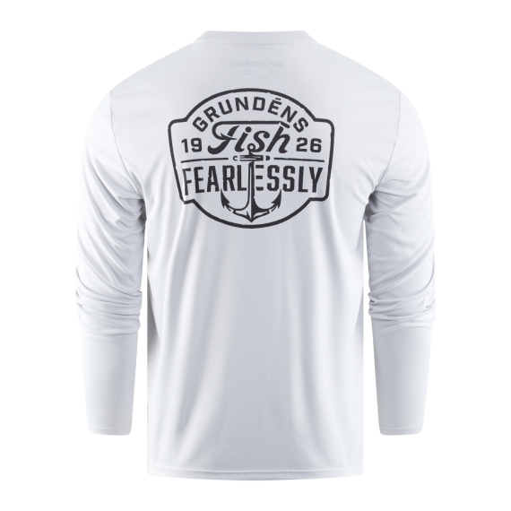 Grundéns Fish Fearlessly LS Tech Tee Grey Mist i gruppen Beklædning og fodtøj / Beklædning / T-shirts hos Sportfiskeprylar.se (50085-028-0014r)